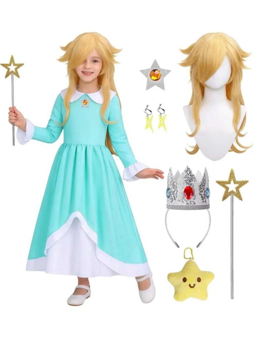 Royal Princess Costume for Kids - Girls Dress with Accessories Set, Fairy Tale